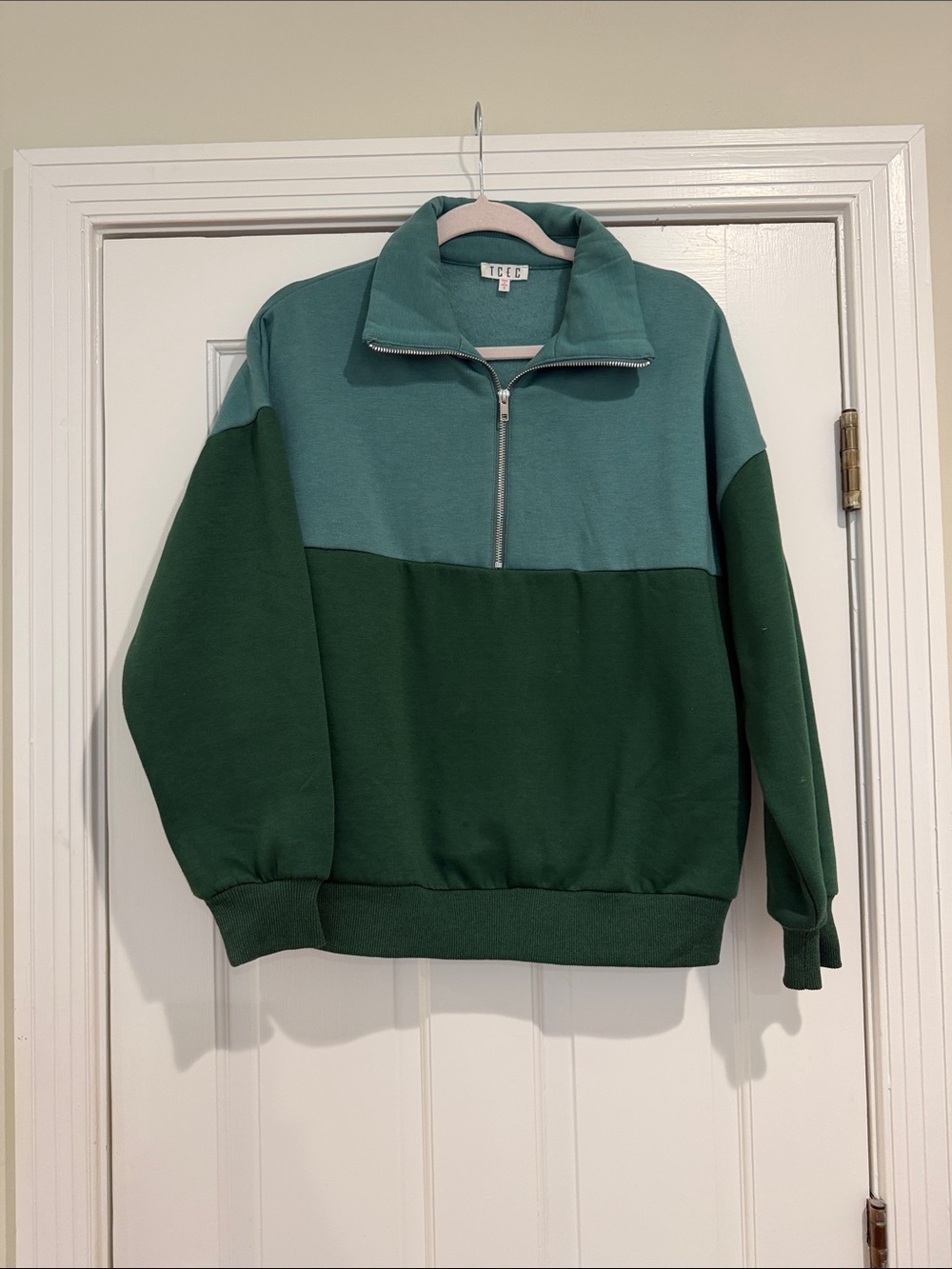 TCEC Two-Tone Green Half-Zip Sweatshirt